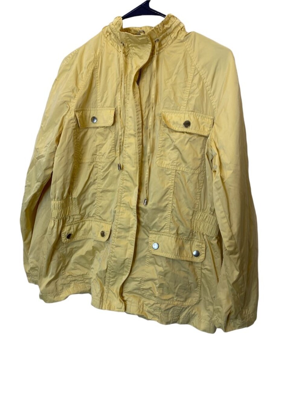 Zenergy by Chicos size One yellow jacket roll tab sleeves